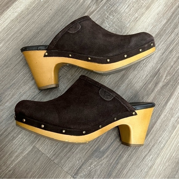 American Eagle Outfitters Brown Leather Clogs Women Size 6 - Picture 5 of 13